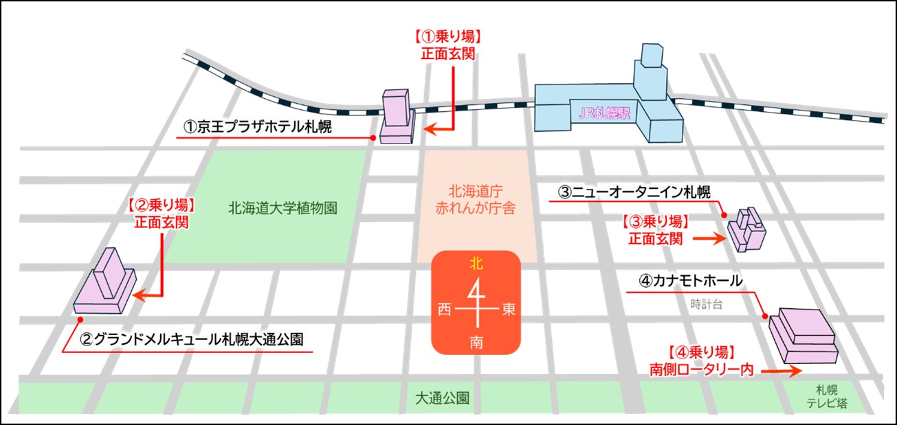 会場間専用タクシー案内図